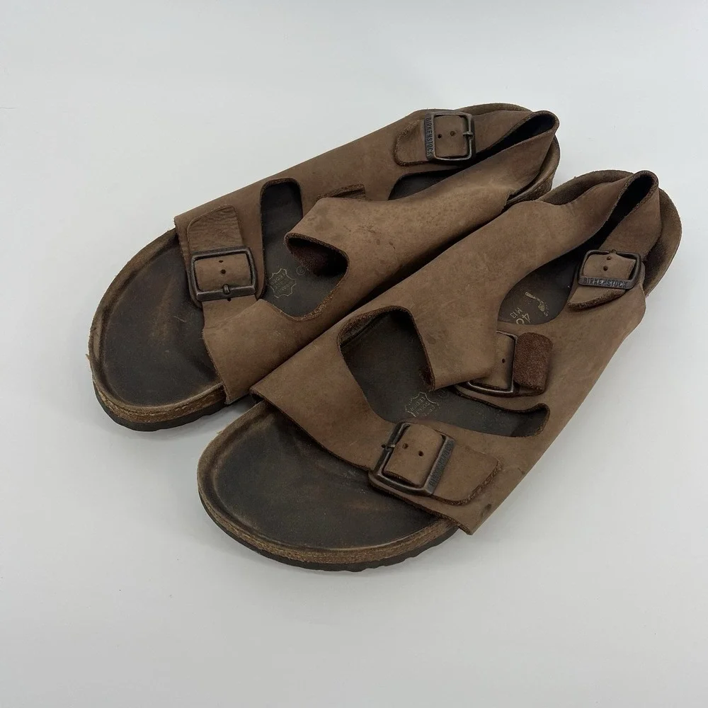 Birkenstock Milano Sandals Mens Brown Adjustable Size EUR 46/US Size 13